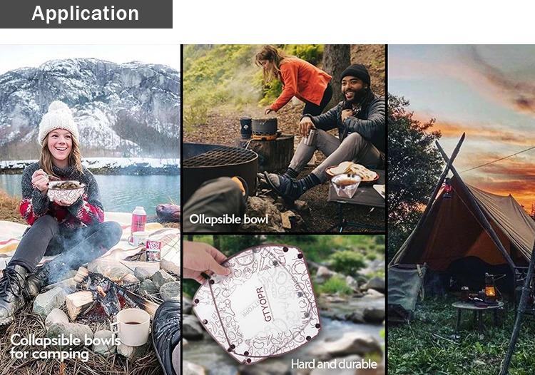 12 Pcs Collapsible Heat-resistant Camping Bowl Plate, Portable Cup Coffee Filter, Food-Grade Plastic Foldable Bowl