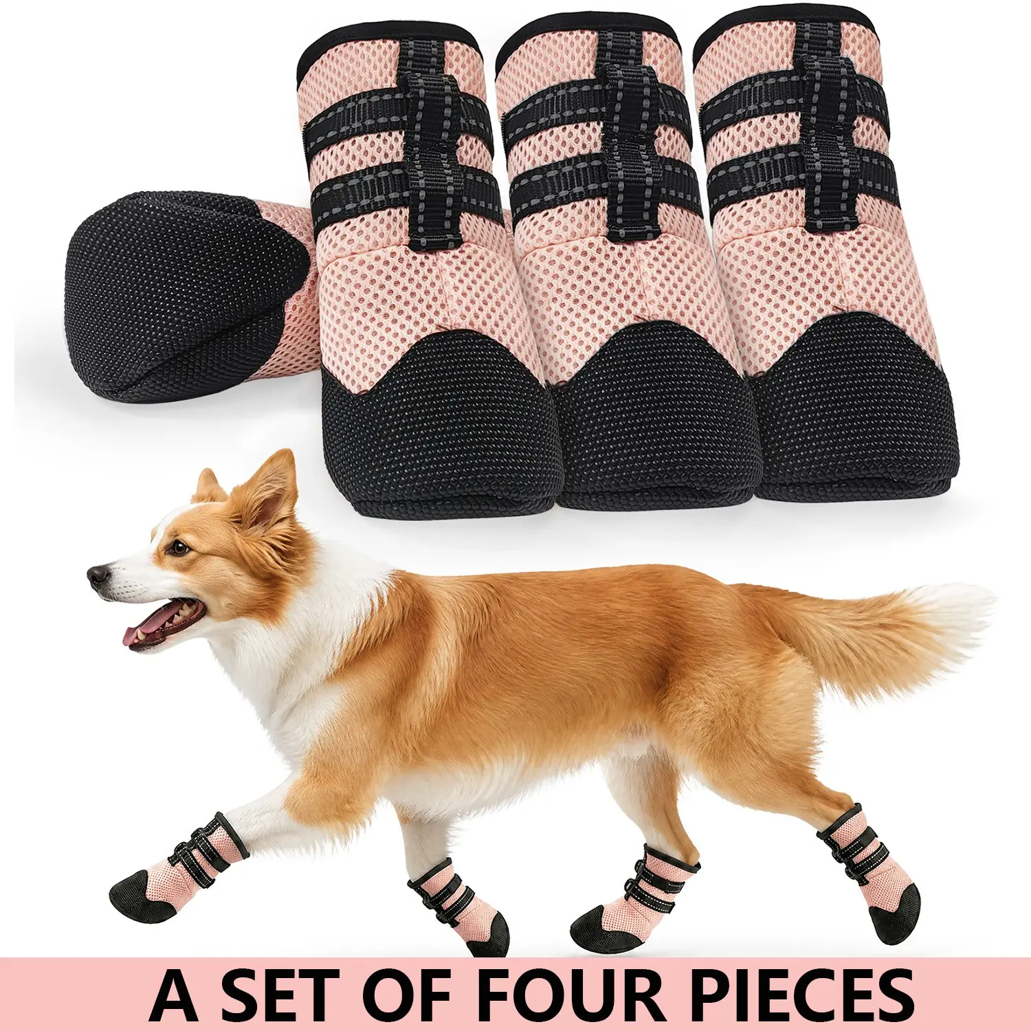 Dog Summer Breathable and Anti Slip Shoes, Hot and Heat-resistant, Breathable, Anti Slip After Rain With Multiple Protections, Breathable Heat Dissipation, Anti Scald, Anti Slip and Anti Dirty Integrated Dog Shoes