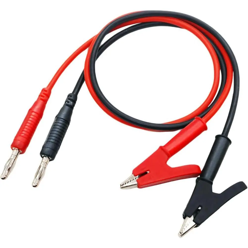 2 count 4mm Banana Plug to  Clip Test Lead Wire  Set - 3.3Feet Jumper Wire Electrical Test Leads with  Clip for Multimeter Oscilloscope Automotive  Testing