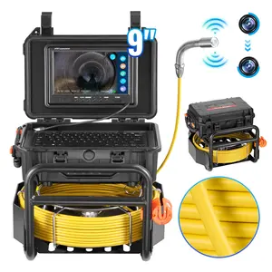 VEVOR Sewer Camera, 230 ft/70m, Self-Leveling Drain Camera with 512Hz Transmitter, Distance Counter, 9" Screen 1080P HD Snake Plumbing Camera with Light-12 LED 32GB Card for Duct Pipe