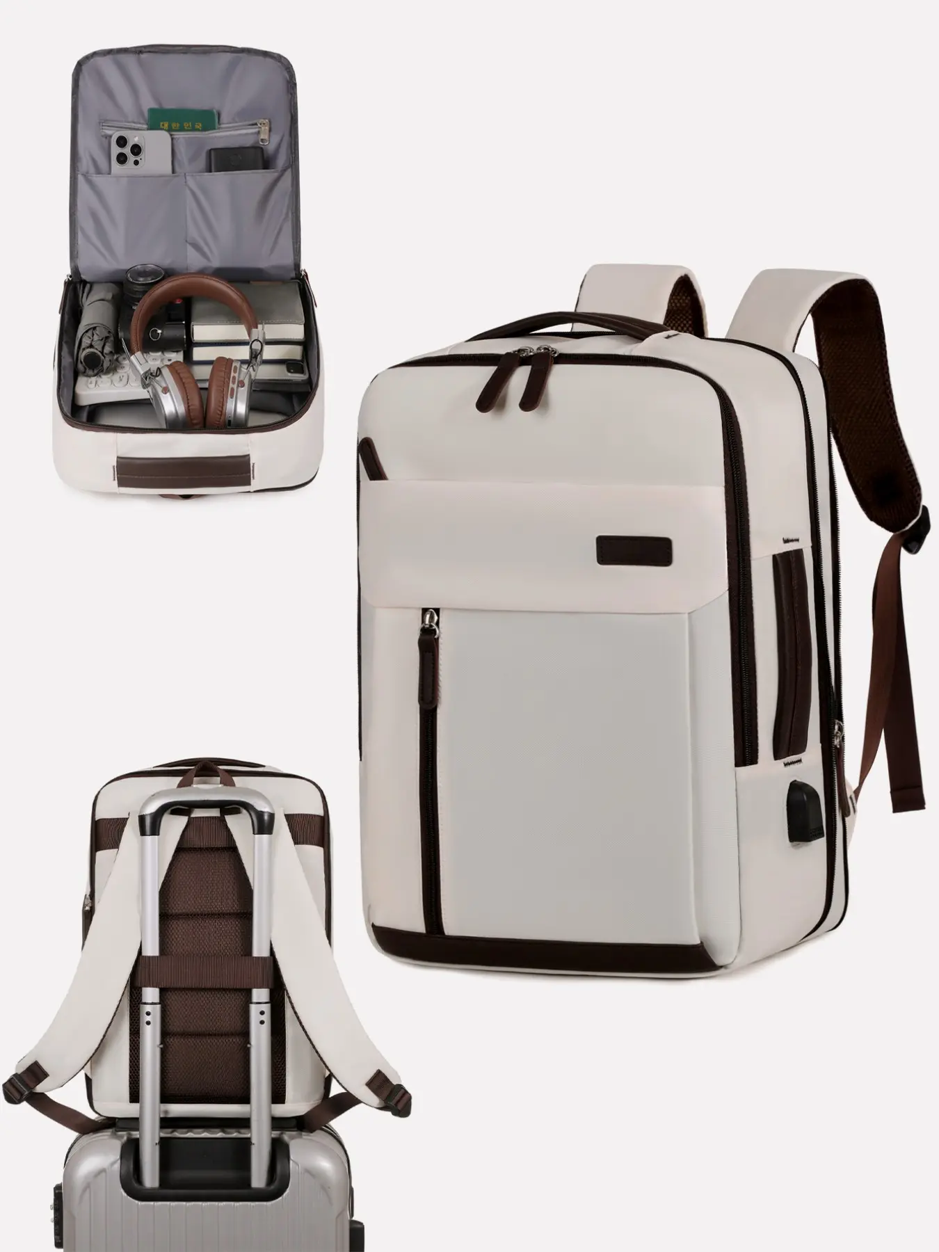 Women's Extensible Travel Backpack, Waterproof Laptop Bag, Airplane Laptop Backpack, Flight Approved Carry On, Overnight Weekender, Casual Style, All Seasons, Computer Backpack, Water Resistant Backpack