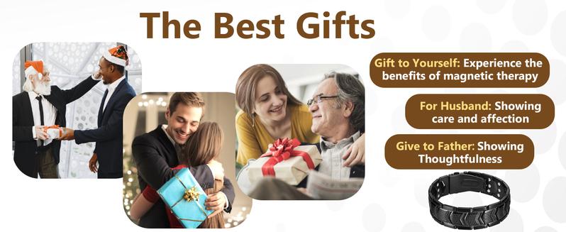 Jecanori Magnetic Bracelets for Men 3X Strength, Titanium Steel Bracelets with 3800 Gauss Neodymium Magnets