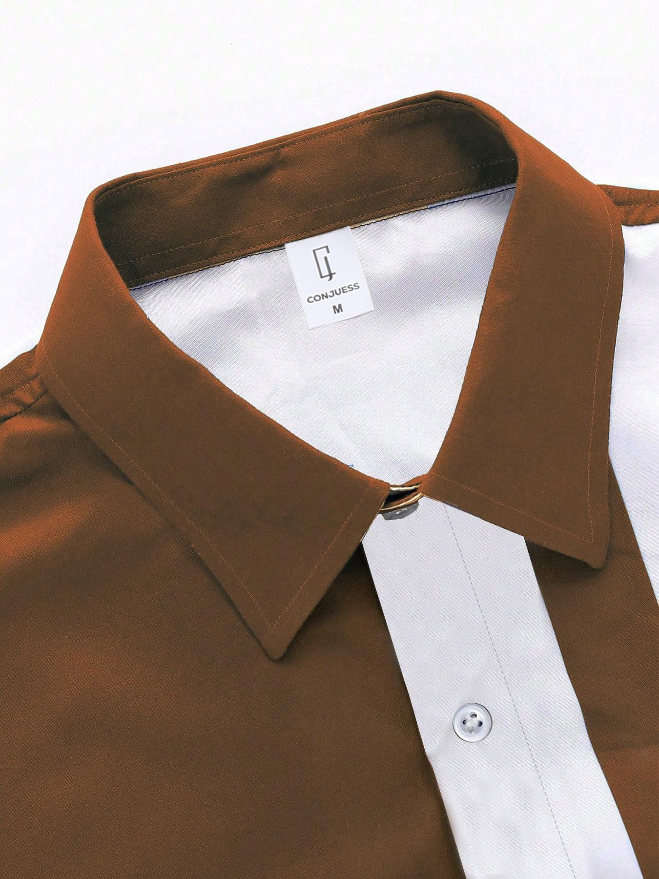 Men's Colorblock Print Short Sleeve Top & Pants Loungewear Two-Piece Set, Regular Fit Casual Comfy Top & Trousers Pj Set, Men's Sleepwear Set for All Seasons