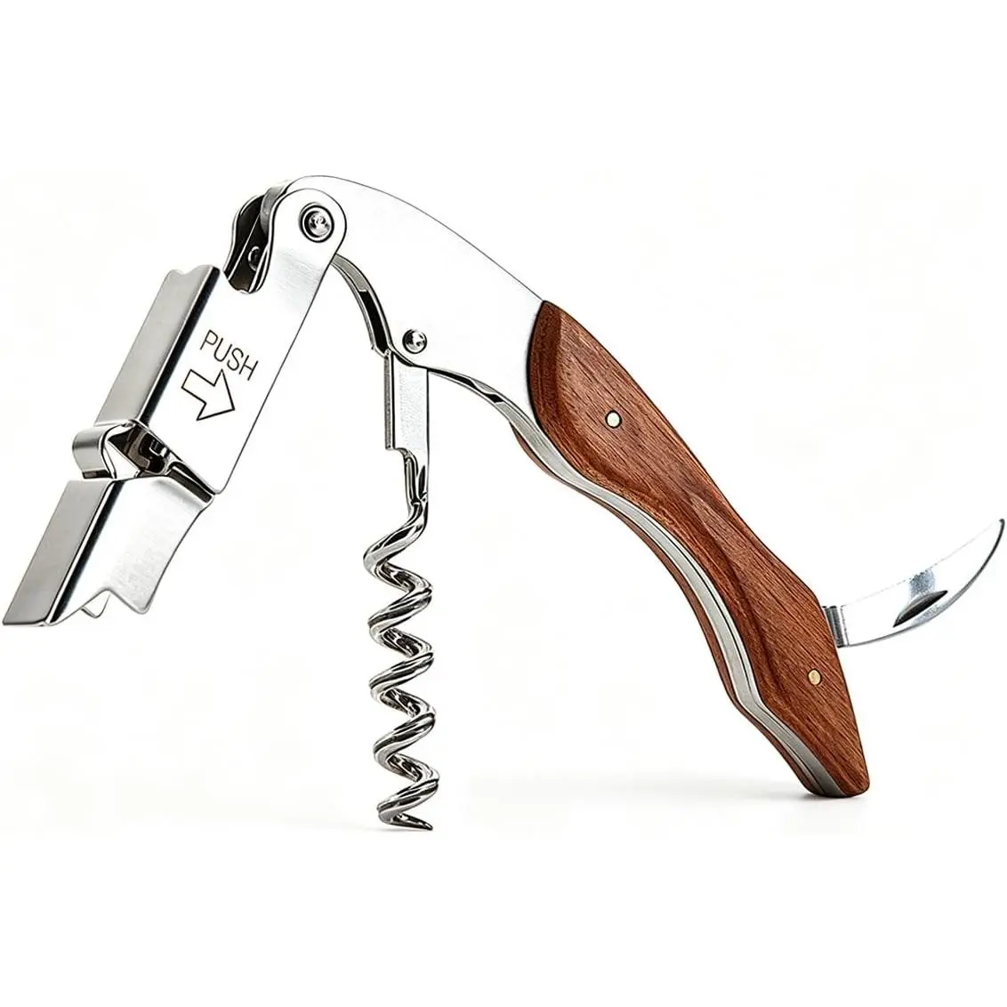 Professional Waiter Corkscrew Opener - Sturdy Lightweight Portable Classic Bar Utensils for Servers, Heavy-Duty Manual Bottle Opener with Comfortable Grip, Kitchen