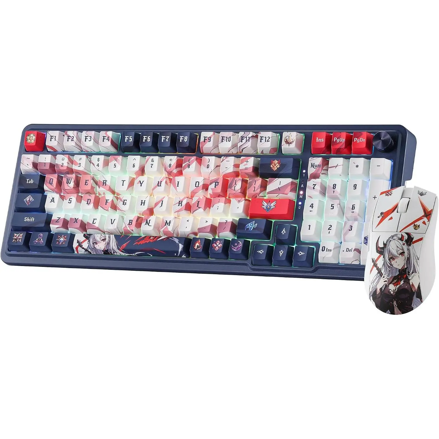 Redragon Eisa Anime Keyboard & Mouse Combo, K686 PRO KB + M916 26K DPI Mice | Multi-Function Control Knob, 0-Delay Tri-Mode, Cushioned 5-Layer Noise Dampening, 42G Featherlight, 5 Programmable Buttons