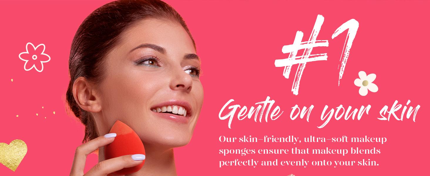 Makeup Sponge Set 5 Pack Micro Porous Low Absorption Soft Latex Free Foundation Beauty Sponges & Blenders for Powder Cream