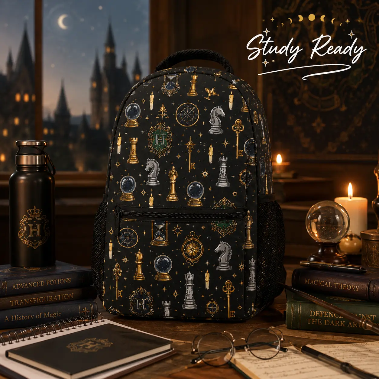 Harry Potter Backpack Hogwarts School Bag Wizard Magic Backpack Dark Academia Travel Bag for Teens,sport backpack bookbag shopping