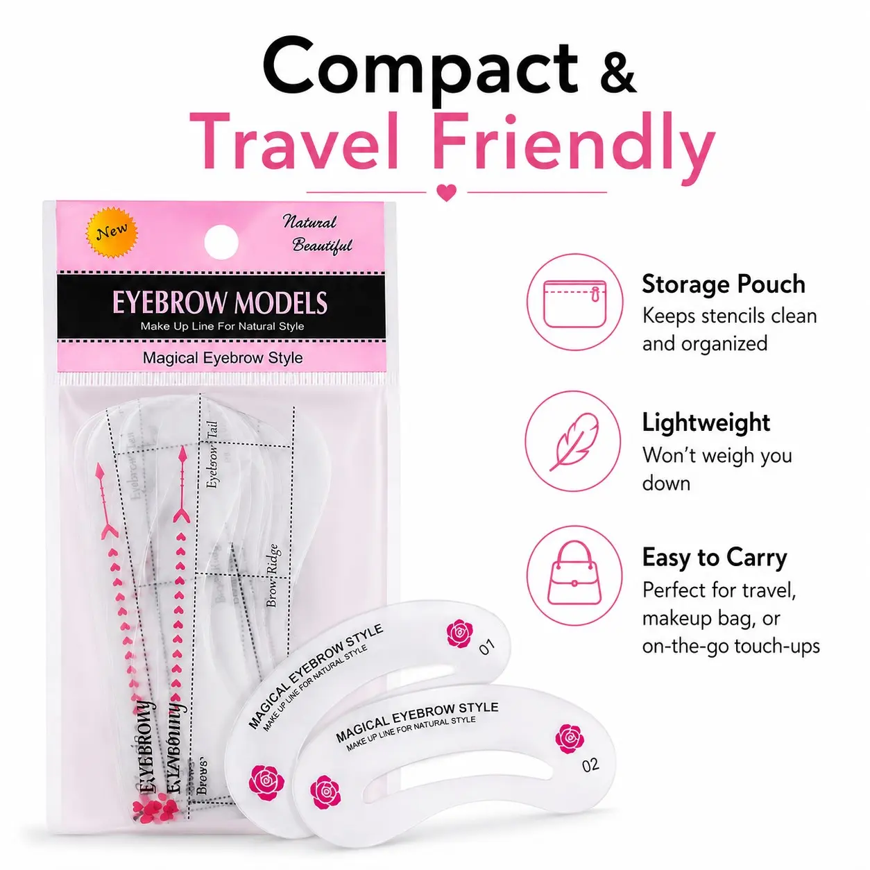 10 Pcs Eyebrow Shape Cards Set, Reusable Eyebrow Template, Reusable Eyebrow Stencils, Silicone Portable Lightweight Brow Shaping Tool, Ideal for Daily Makeup and Beginners