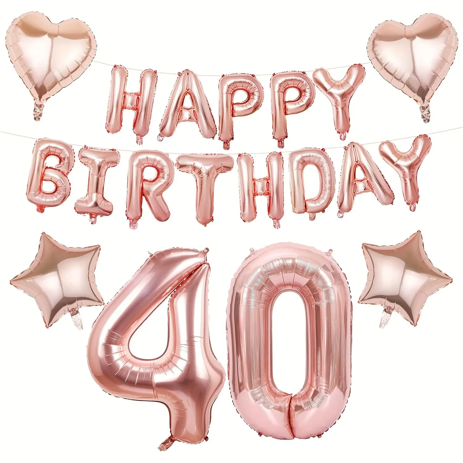 A set of birthday decoration party supplies/including ribbons, rose gold foil balloons, Balloon Garland Kit, suitable for birthday parties, anniversary celebration decorations, and graduation ceremony decorations, creating a sweet anniversary party