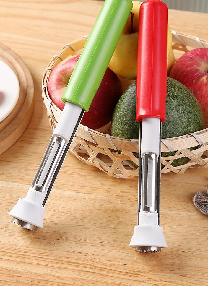 Stainless Steel Apple Corer & Peeler 2-in-1 with Telescopic Handle – A Multi-Purpose Kitchen Tool for Pears, Potatoes, and More.