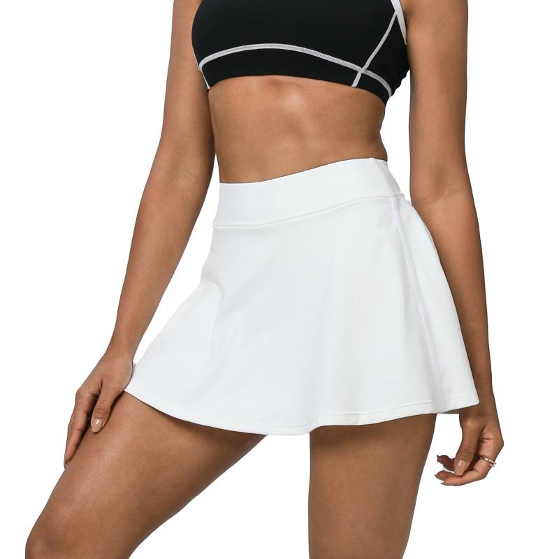 Fake two high-waisted running skirts, anti-light and quick-drying tennis skirts with pockets