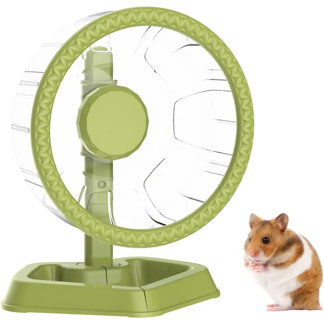 Quiet Spinner Hamster Running Exercise Wheel with Adjustable Stand for Small Animals Syrian Dwarf Gerbils Mice Green Small 6.3 inch