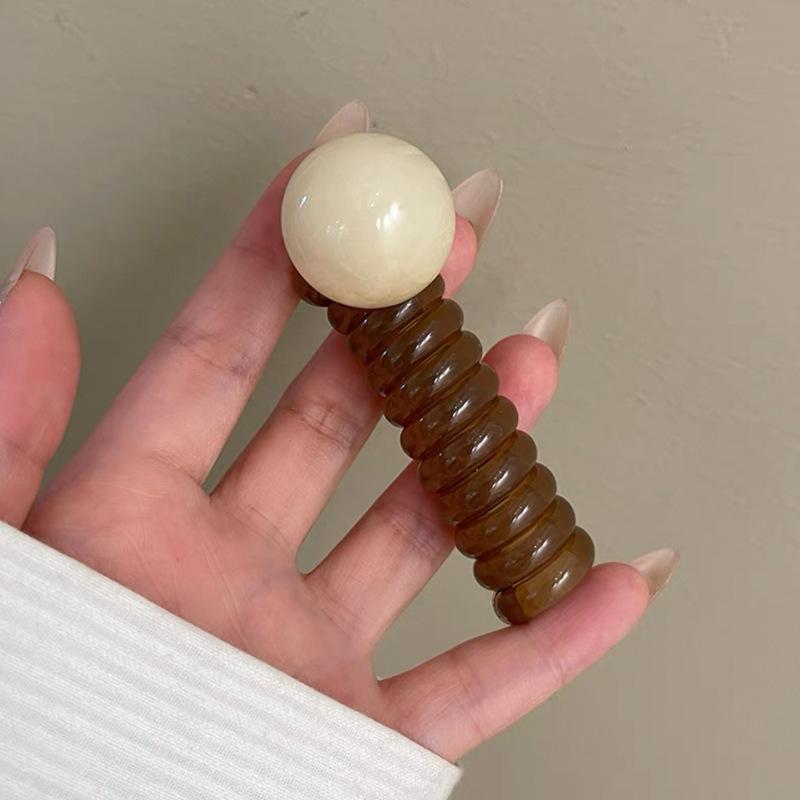 Elegant Vintage Ball Spiral Hair Ties, No Crease Coil Hair Bands for Bubble Braid, Ponytail & Braided Hairstyles, Minimalist Hair Ropes for Daily Wear