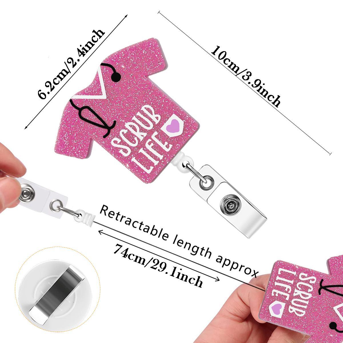 Glitter Badge Reel with Clip
