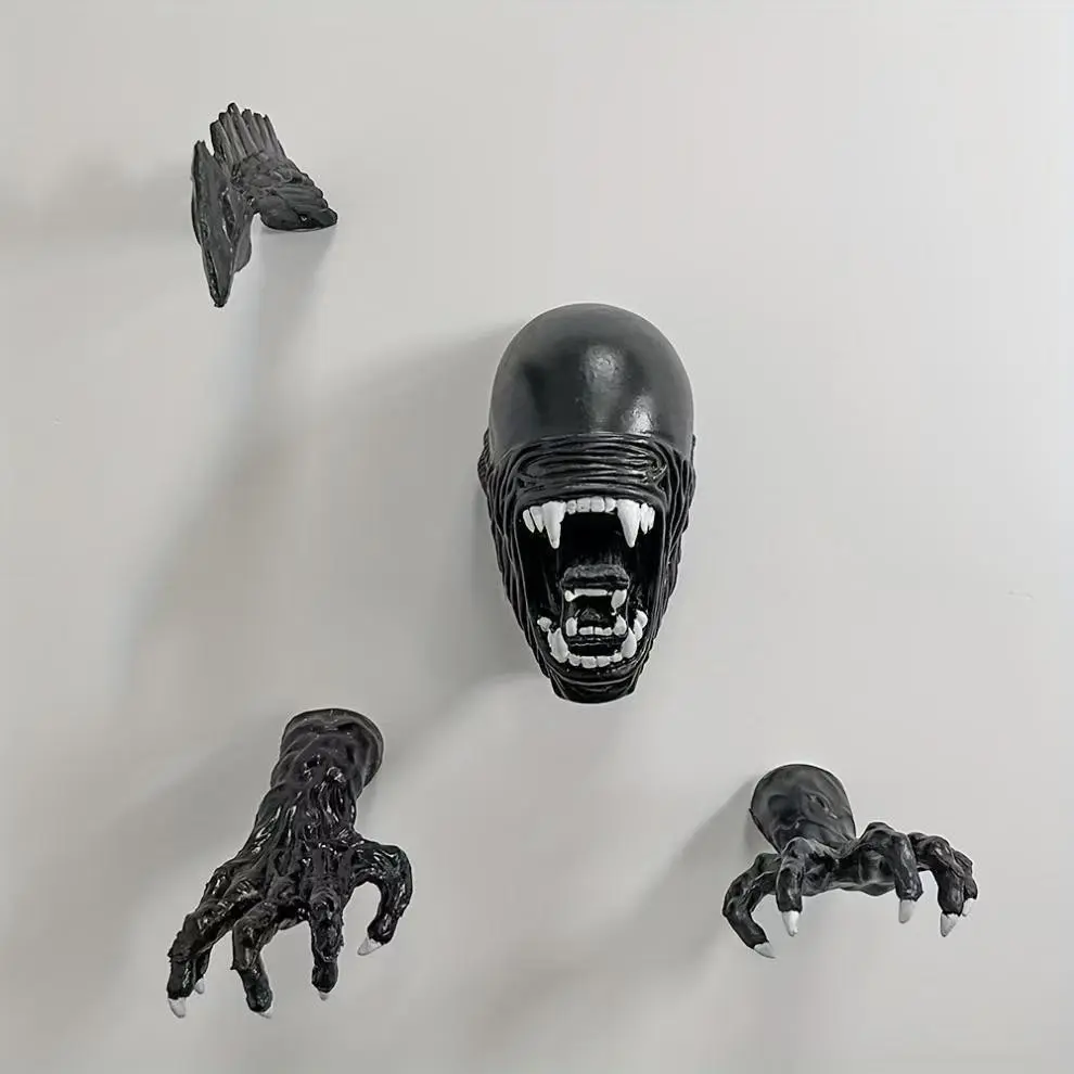 Alien Vs Predator Wall Hanging Set, Horror Decorative Items, PU Wall Art, Movie Merchandise, Festival Decoration, Home Indoor Decor