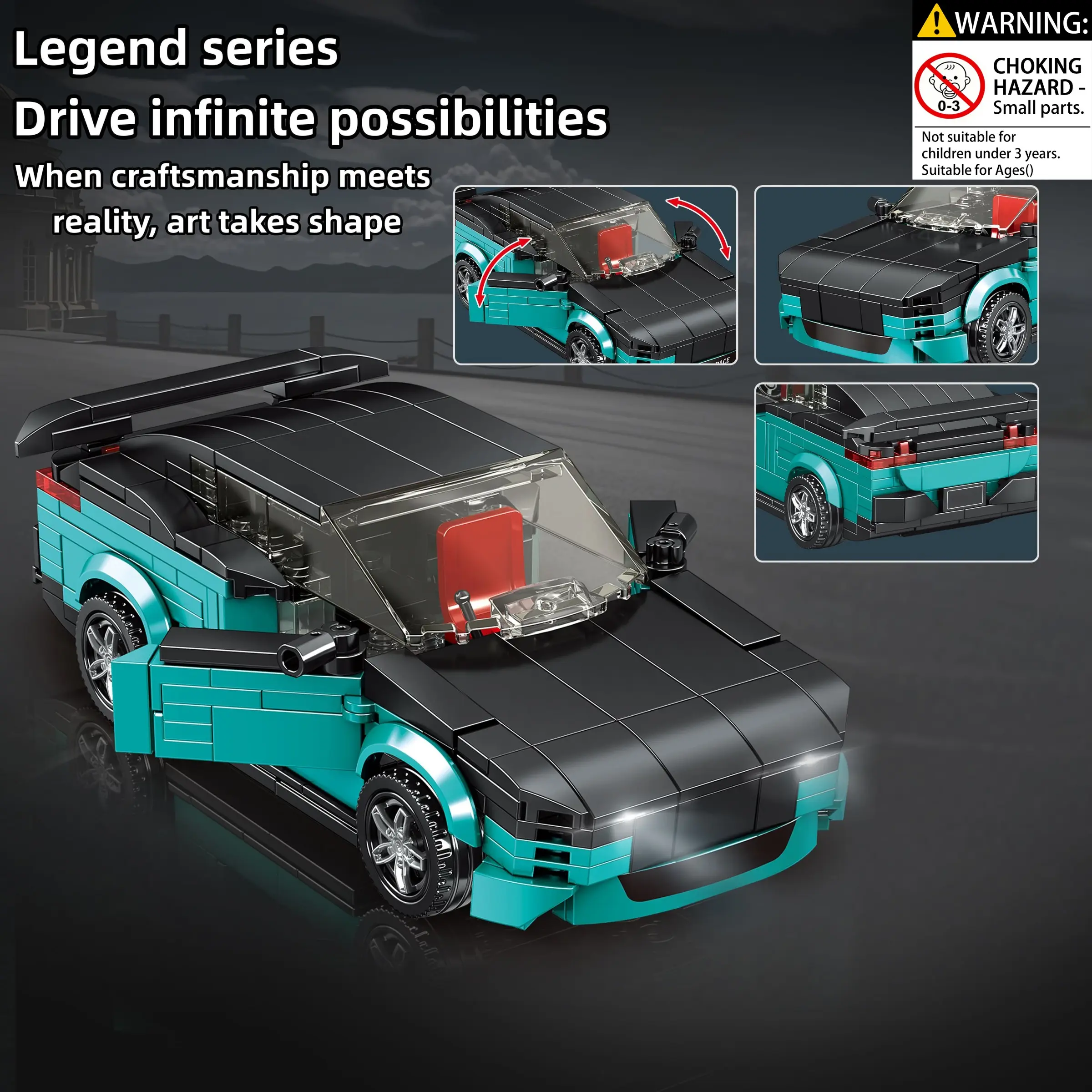 Luxury Retro Car Model Kits, Classic City Vehicle Building Sets, Educational Puzzle Toys, Home Office Decor, Gift for Car Enthusiasts