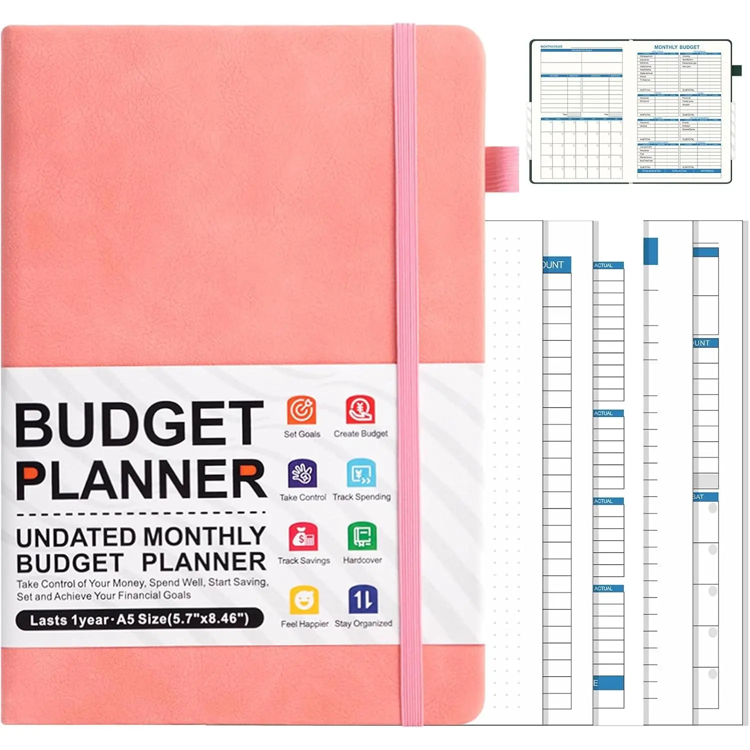A5 Undated Monthly Budget Book to Take Control of Your  | 12-Month Expense  Notebook, Finance Organizer to Take Control of Your  & Manage Finances Effectively