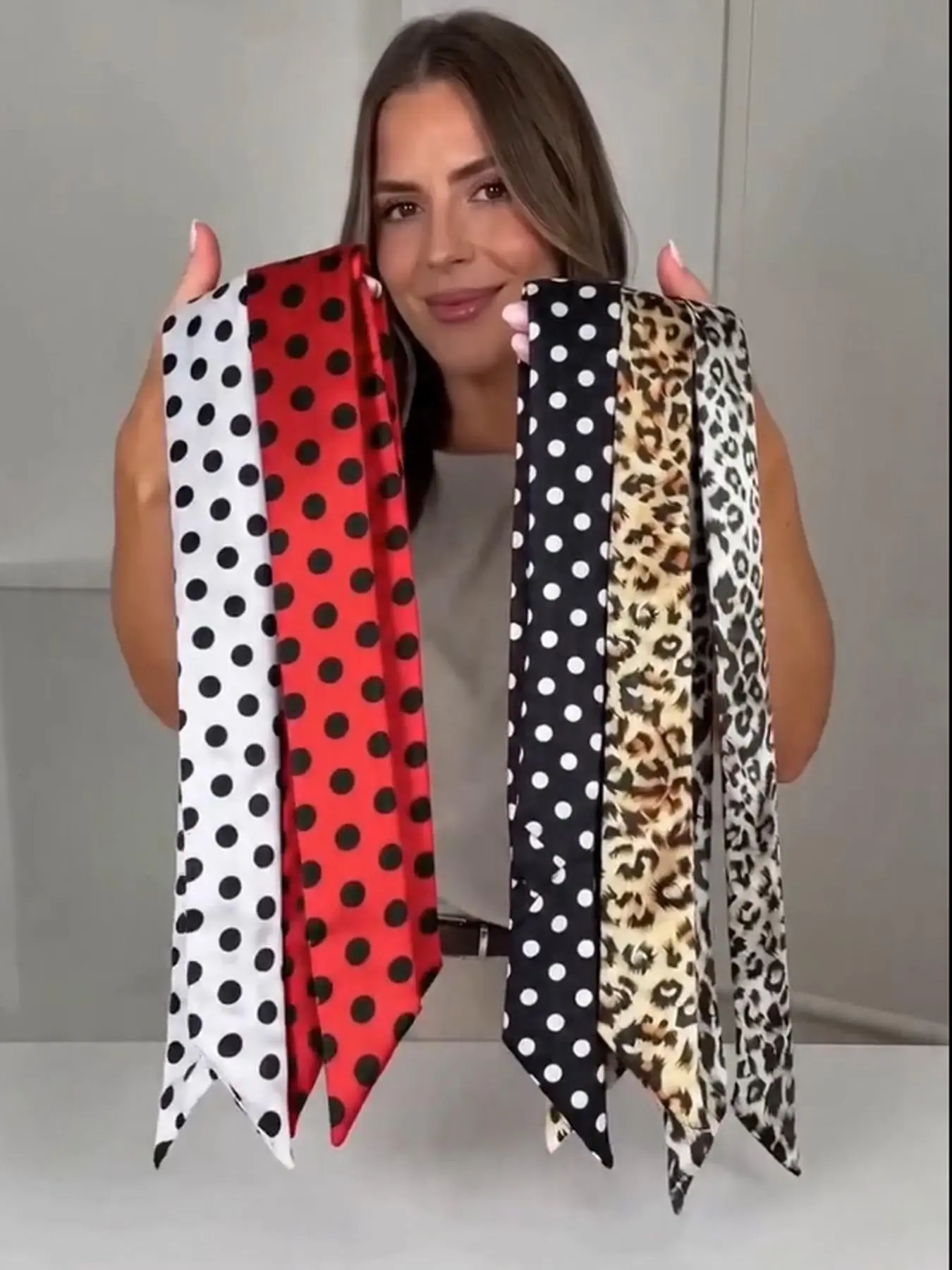 5 Pcs Boho Leopard Print Hair Styling Accessories Set, Geometric Dot Design, Versatile Summer Holiday Hairbands for All Seasons, Fashionable & Multi-Use