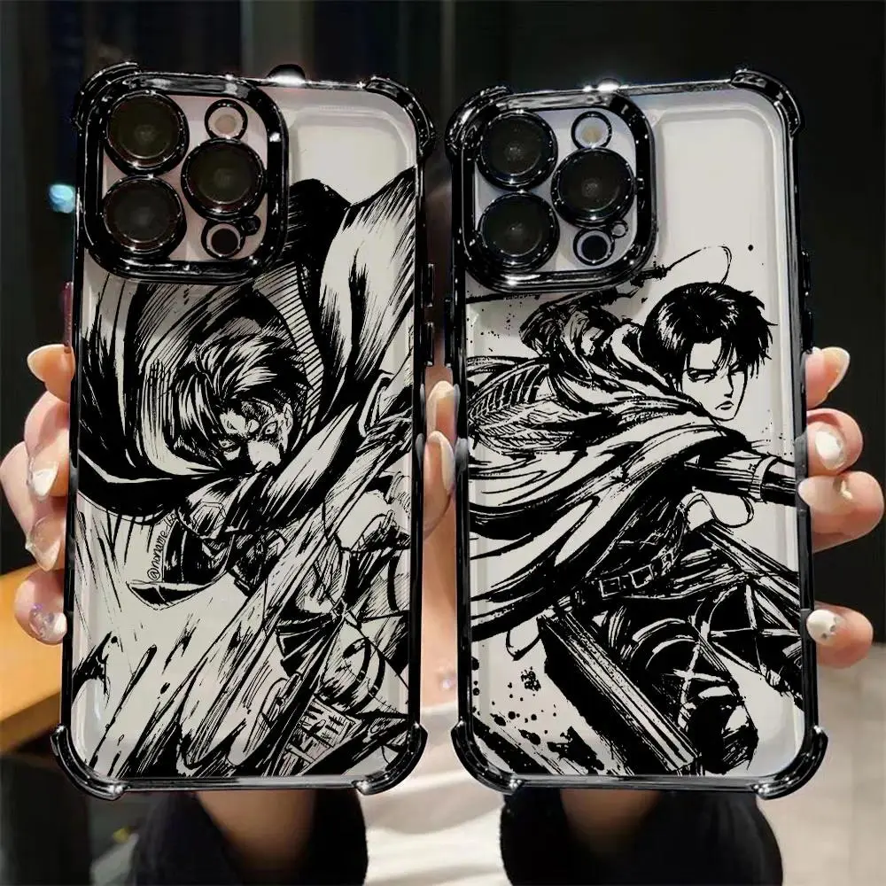 Hot Anime Attack On Titan Plating Phone Case For iPhone 17 Promax 17Air 16 Plus 15 14 13 12 11 Pro & Samsung Galaxy S26 Ultra S25 S24 S23 FE Plus EDGE Anti-Drop Anti-Fall Transparent Shockproof TPU Smartphone Back Cover, Accessories, Protection, Protectiv