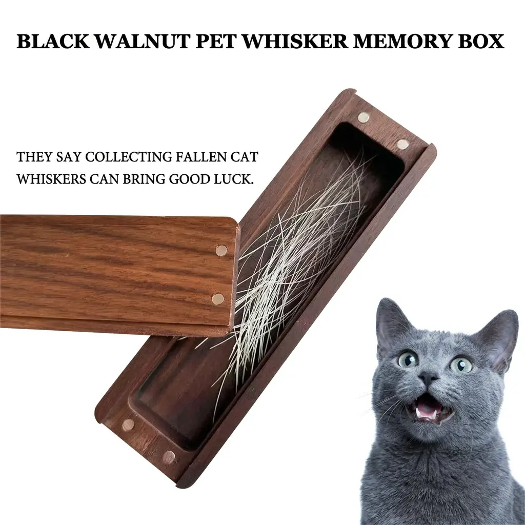 Pet Whisker Keepsake Box – Premium Wooden Memory Holder for Cat Whiskers & Dog Fur, Personalized Pet Memorial Gift, Heartfelt Remembrance Keepsake for Pet Lovers Handmade Pet Memorial Gift for Loving Owners