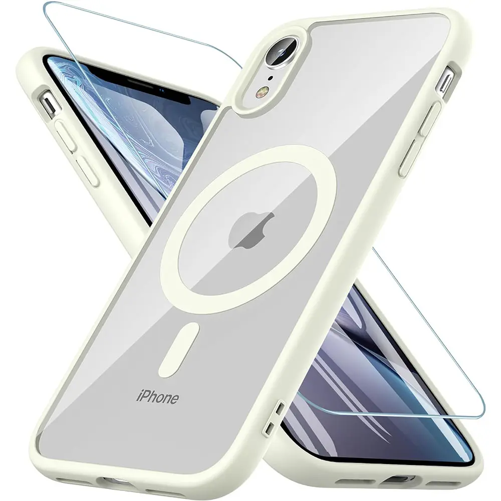 Magnetic for iPhone X XS XR XS MAX Case Rugged Protection Shockproof Scratch-Resistant Cover with Tempered Glass Screen Protector