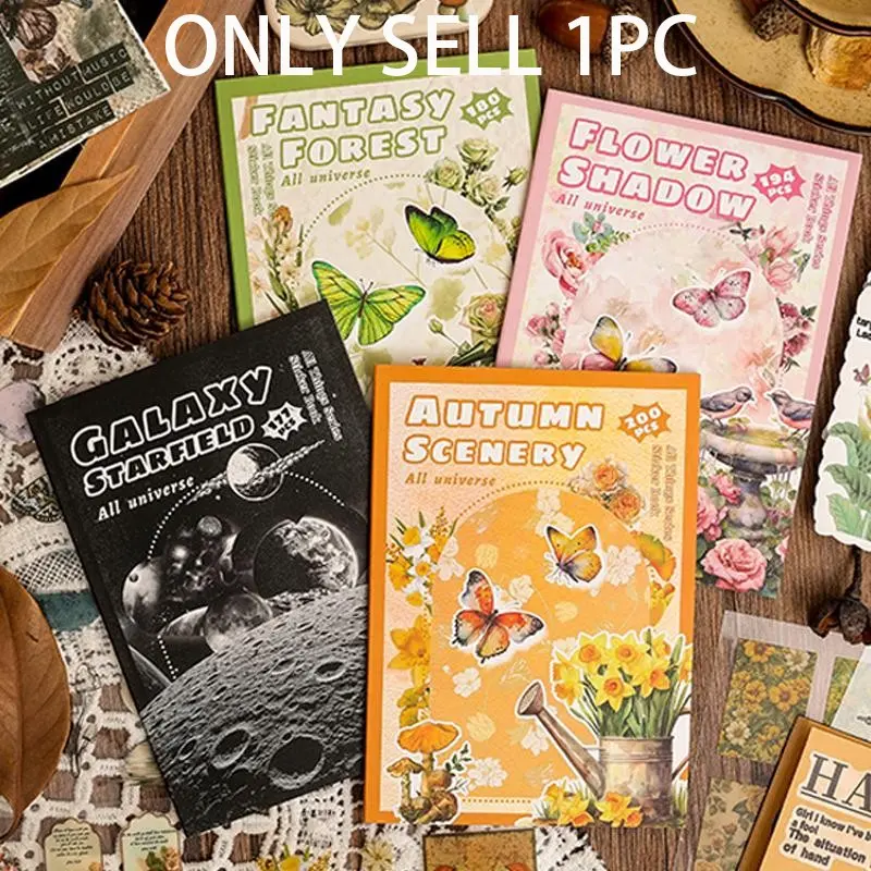 20pcs Creative Stickers Set for Scrapbooking & DIY, Plants, Characters & Fantasy Forest Designs for Notebooks, Mobile Phone Accessories, Skateboards & More Accessories