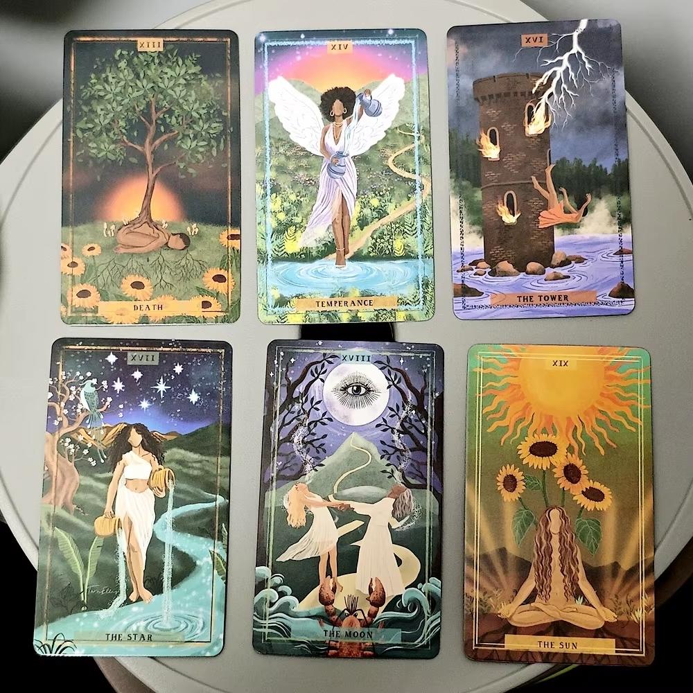 Ellis Earth Women Tarot Cards Deck, 78 Cards with Mystical Artwork, Moon & Star Designs, Durable Paper, Ideal for Spiritual Guidance, Tarot Card Decks