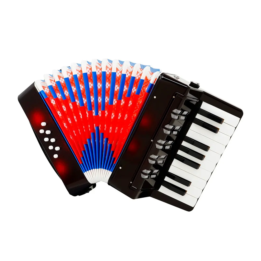 17-Key 8 Bass 104-Accordion (dark Coffee + Dots), Musical Instrument, Portable Design, Beginner Friendly, Ideal for Beginners & Enthusiasts