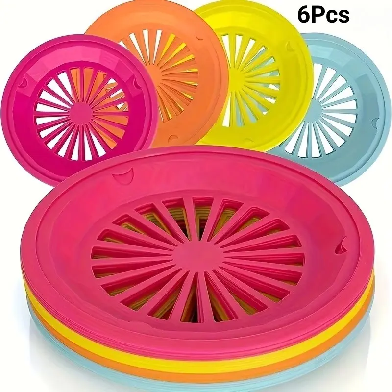 6Pcs Dishwasher Safe and Reusable Dinner Plates, Protecting Hands From High Temperatures, Round Picnic Plates, Dessert Plates, Ideal for Kitchen Use, Picnics, Barbecues, and Gatherings