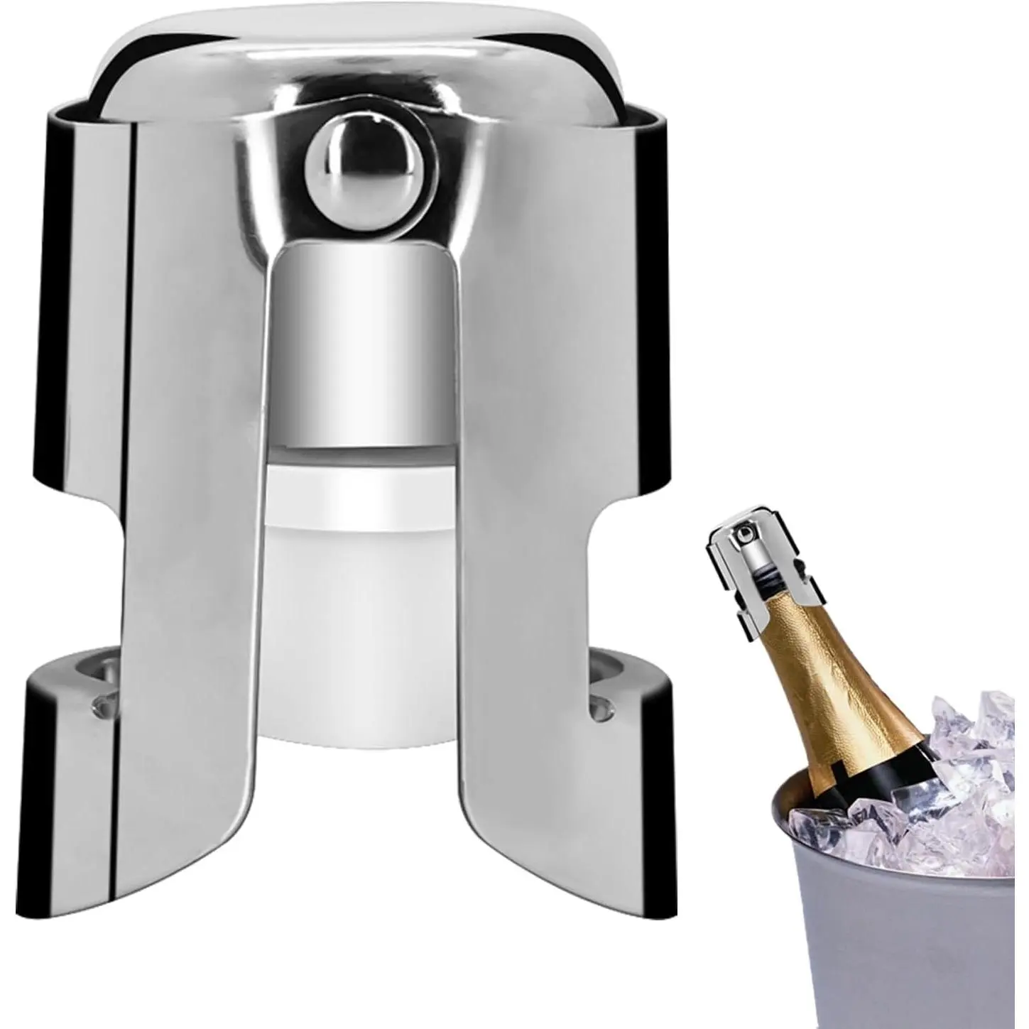 1 count Champagne Stoppers with Stainless Steel Champagne Saver with  Grade  Leak proof Keep  Suitable for Champagne, Cava, Prosecco and Sparkling  (1)