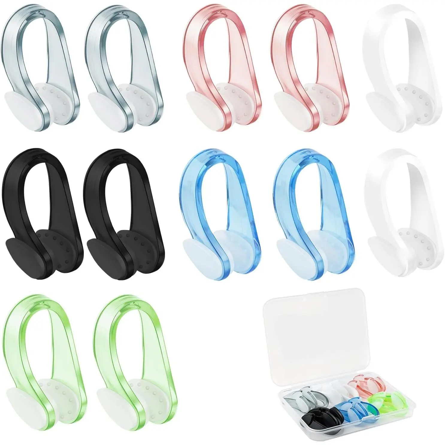 12 count Swimming Nose Clips, Nose Plugs for Swimming  Soft , Non-Slip Snug Fit for  7+ & Adults, Bright Colors for Pool Surfing Beginner