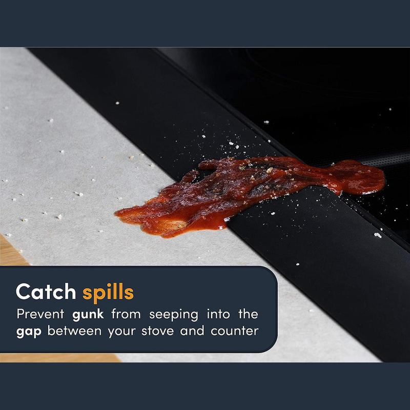 Silicone Gap Sealing Strip, 1-Pack High-Temperature-Resistant Countertop Seal, Prevent Spills & Keep Kitchen Gaps Clean