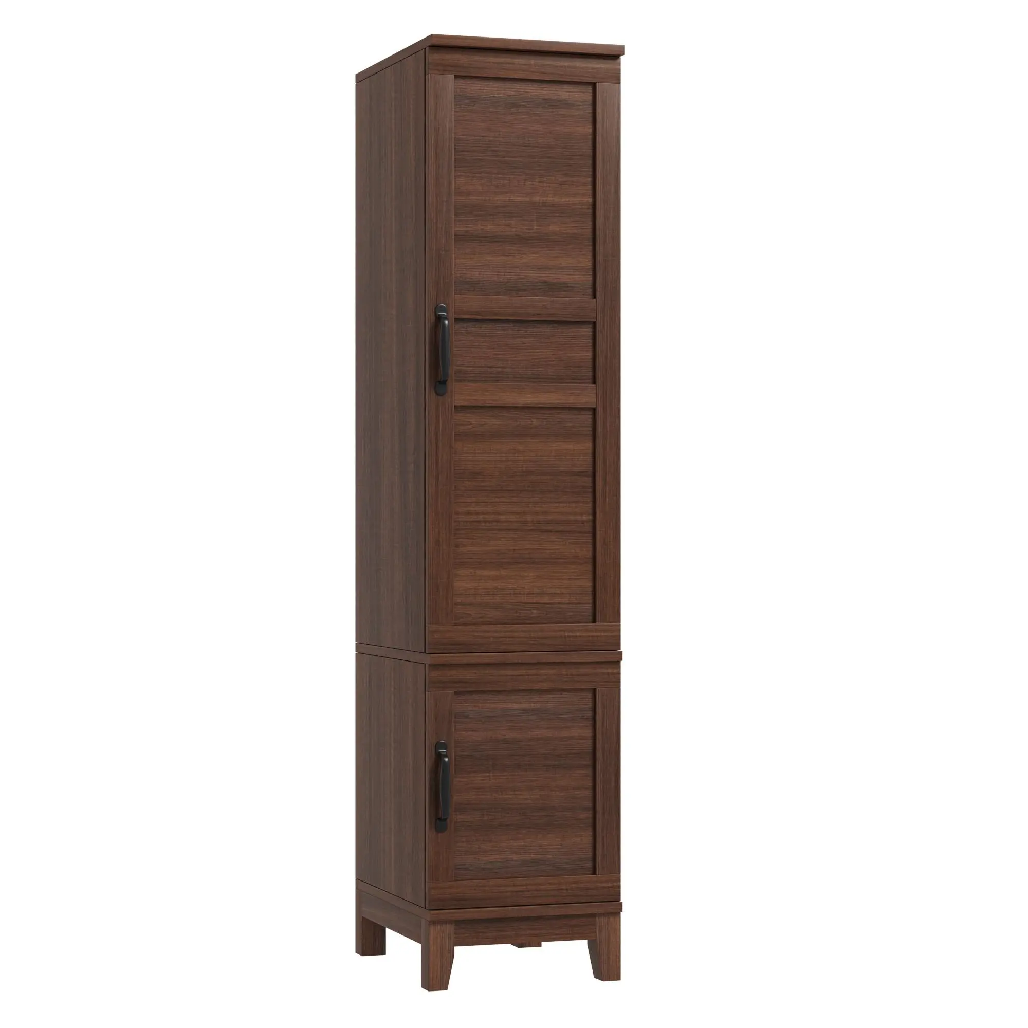 Wooden Wardrobe Closet – 2 Doors, 72 Inch Tall Armoire Cabinet with Hanging Rod, 18 Adjustable Shelves