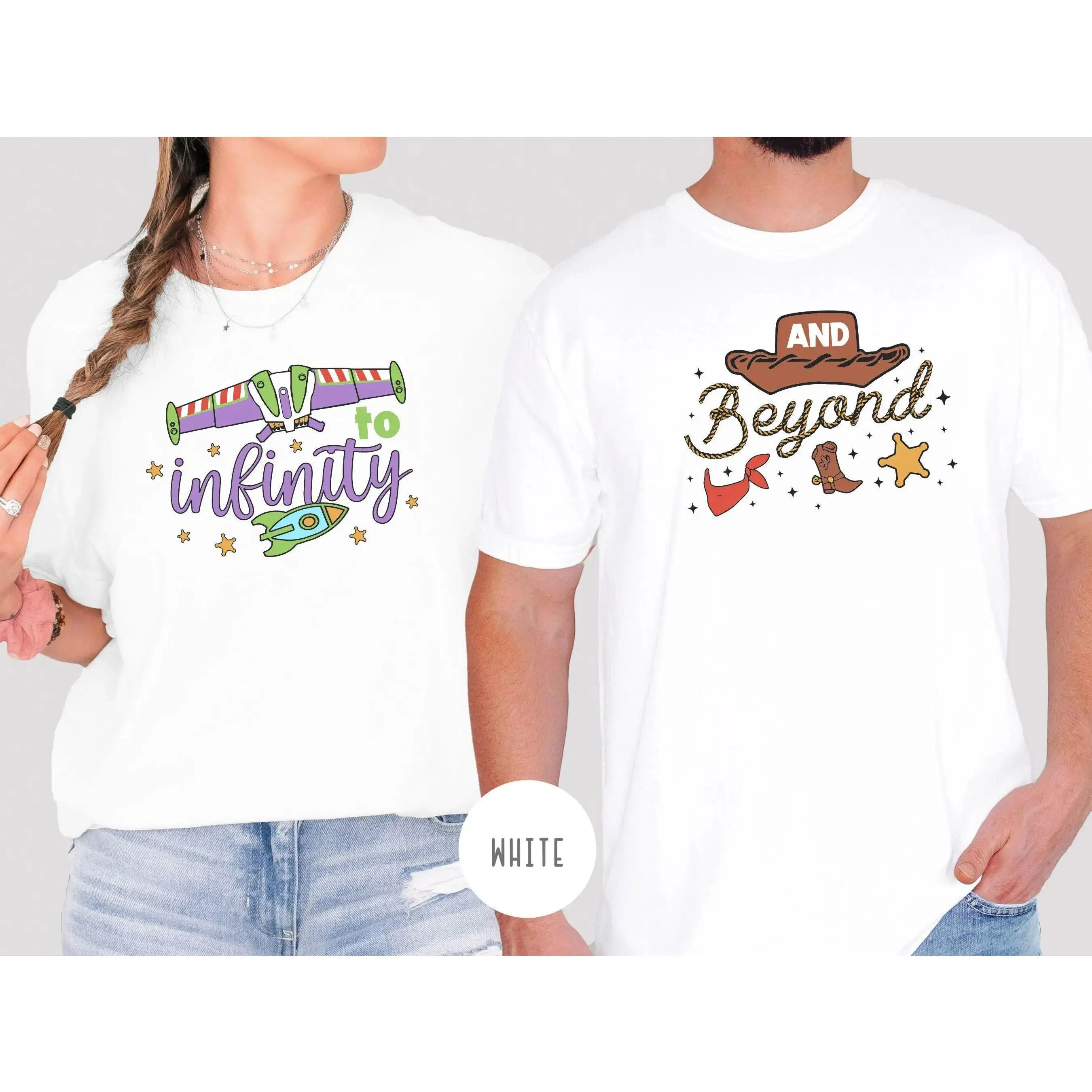 Couple Matching Short-Sleeve Casual Round Neck Shirts - His and Her, Bf and Gf Matching Tees for Holiday Land, Women's Sports Tops, Shortsleeve, Matching Bf And Gf