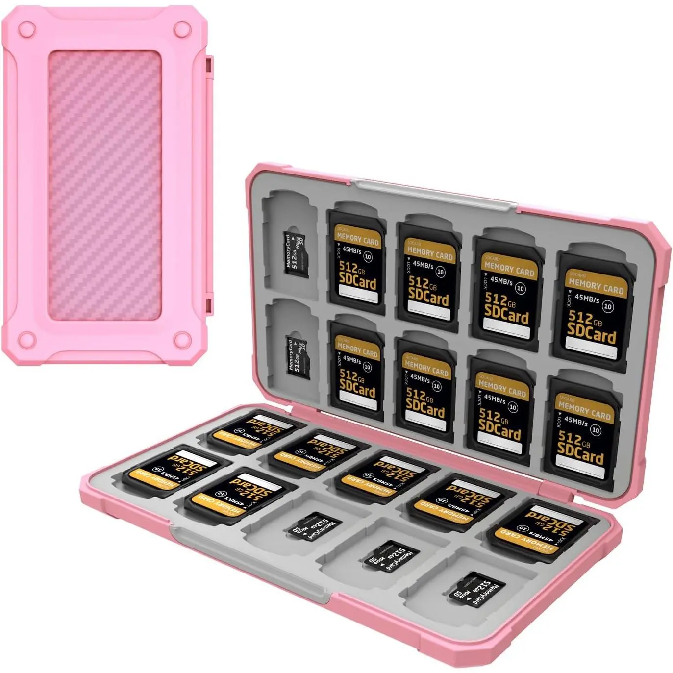 Memory Card Case with 40 Slots for 20  SD SDXC SDHC TF Cards and 20 SD SDXC SDHC Cards, SD Card Holde Features a Portable and Compact Design