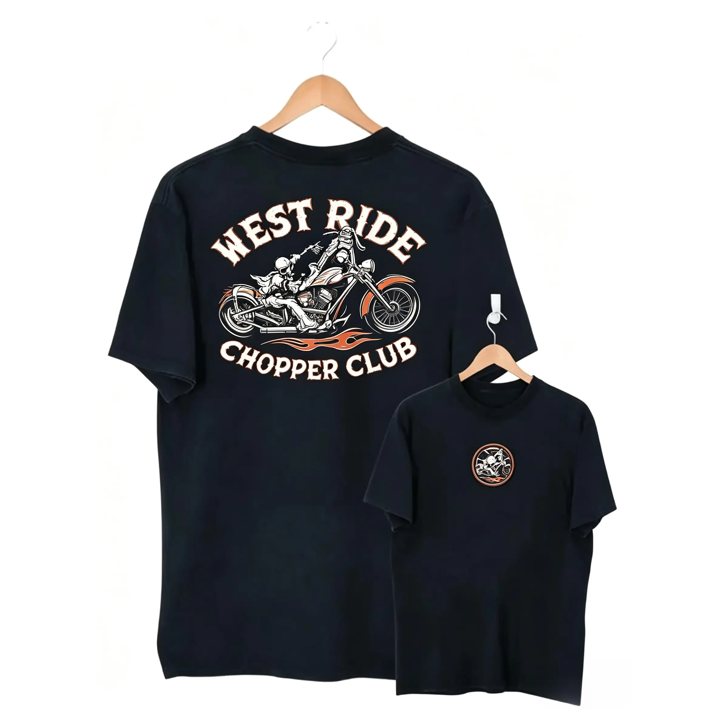 Vintage Y2K Choppers Skull Iron Cross 2 Sided T-Shirt, Cotton Casual Style Tee, Top Menswear