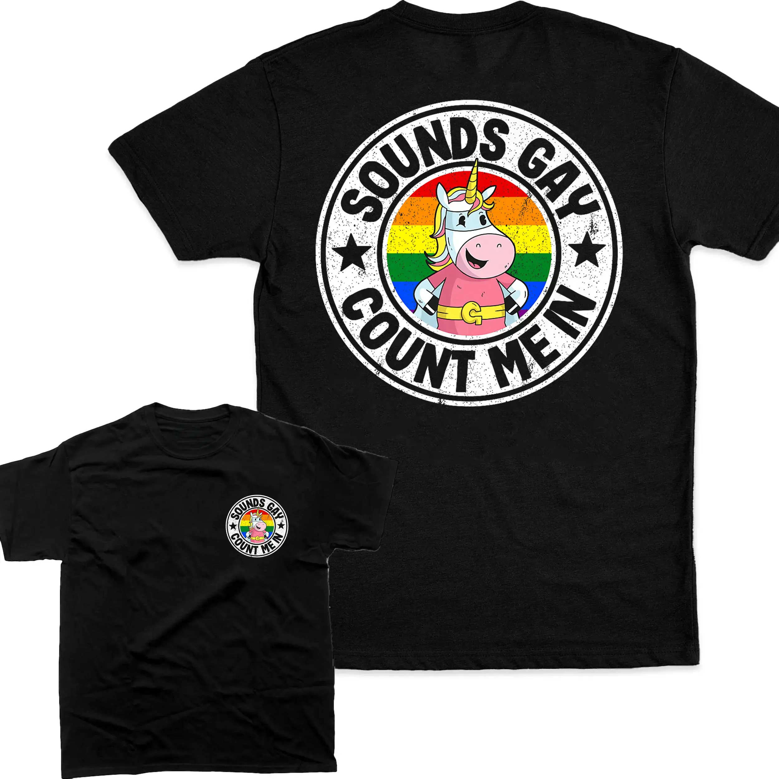 Sounds GAAY Count Me In Comfy and Quality Tshirt 2 Sided, LGBT Shirt, Unisex Cotton Tshirt,  Full Sizes