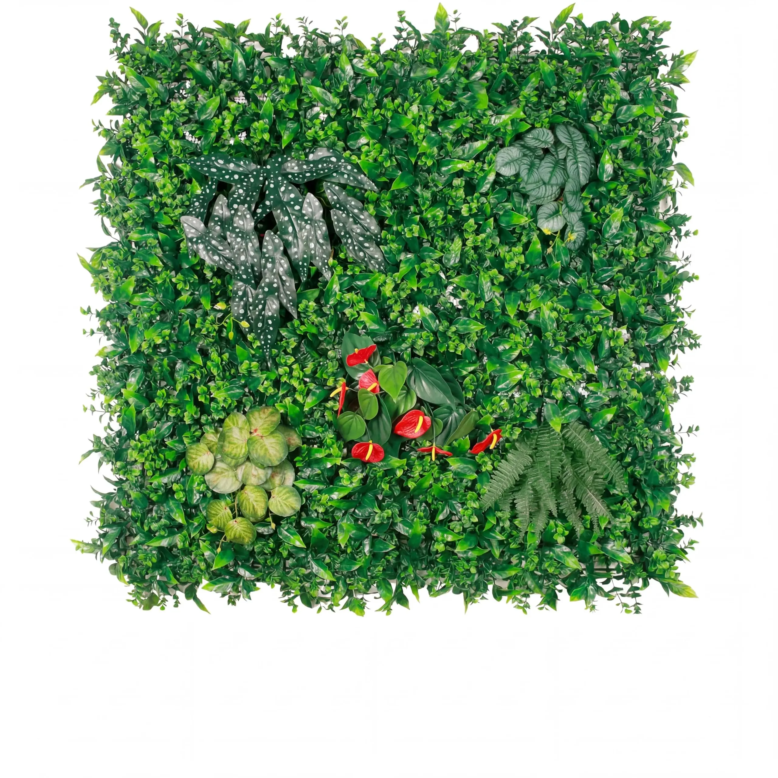 39.37" x 39.37" PE Artificial Hedge Panel, Realistic Mixed Plant Wall for Indoor Home Décor, Garden Fence Cover, or Event Photo Backdrop | Includes Zip Ties for Quick Hanging, Durable UV-Protected Foliage