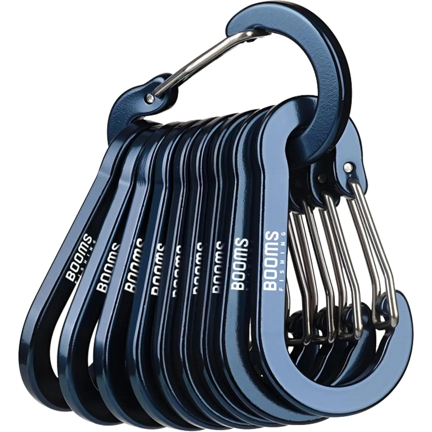 CC5 Multi-Use Carabiner Clips, 10 Pack 2.3"/ 3.1" Caribeener Clips, Mini Keychain Caribeaner Clip, Aluminum D Ring Carabiners