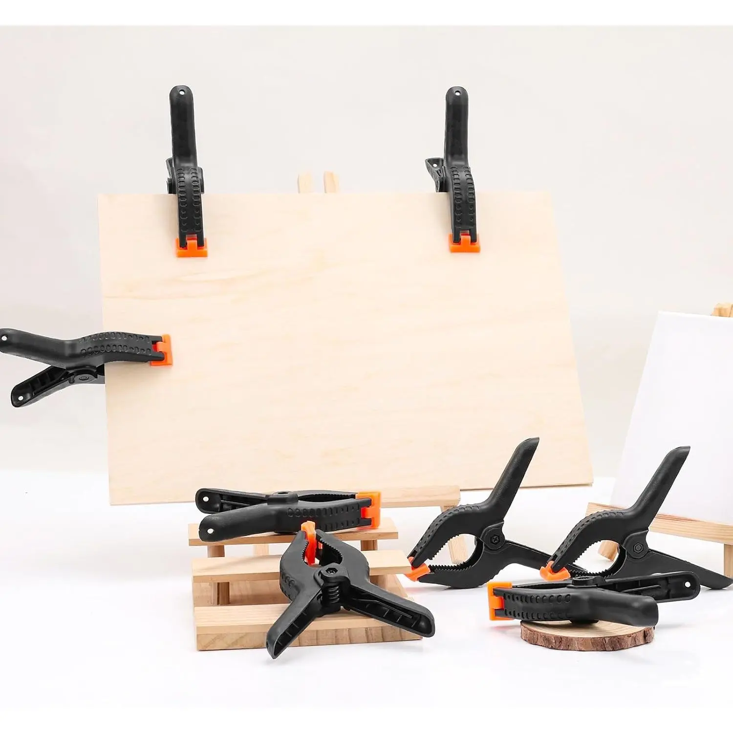20 Pack 6 inch Plastic Spring Clamps, Black Heavy Duty Clips, Backdrop Clips, Plastic Clamps for Crafts, Backdrop Stand, Woodworking, Photography