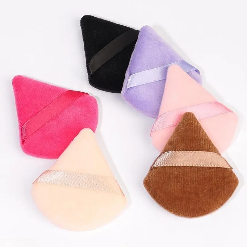 20pcs Triangle Velvet Powder Puffs, Reusable Wet Dry Beauty Products for a Smoothing Finish with Foundation, Powder & Cream, Face Makeup, Girlfriends, Triangle Shape, Flawless Finish, Cosmetics, All Skin Types