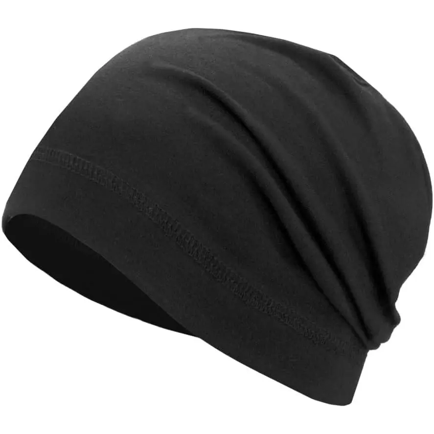 Lightweight Cotton Beanie, Breathable Thin Sleep Hats, Skull Caps for Running Cycling Hiking Fishing