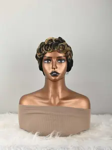 Short Pixie Wigs Short Curly Pixie Wigs Synthetic Hair Wigs Natural Wavy Pixie Cut Wig Short Curly Layered Pixie Wig