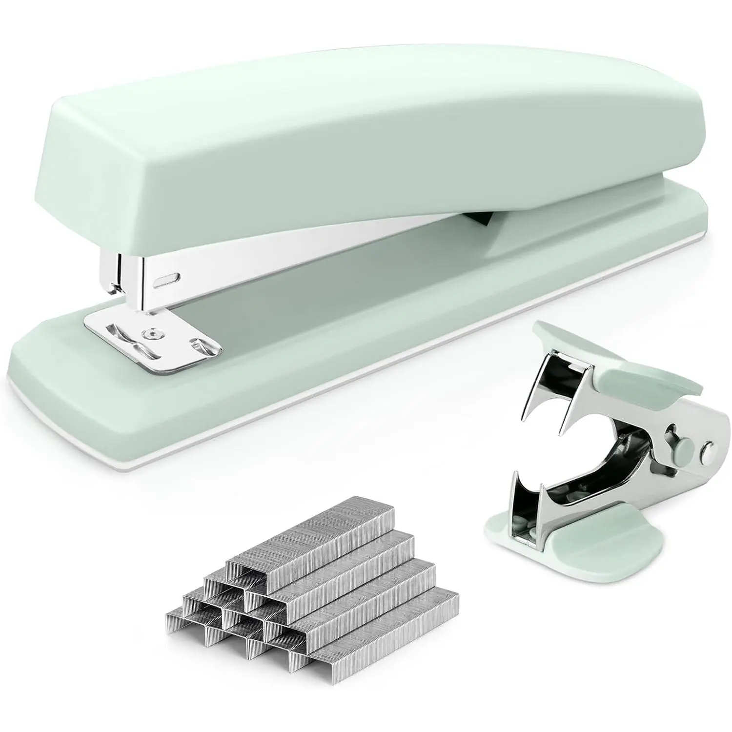 Stapler, 25 Sheet Capacity, 1000  & Staple Remover, Green