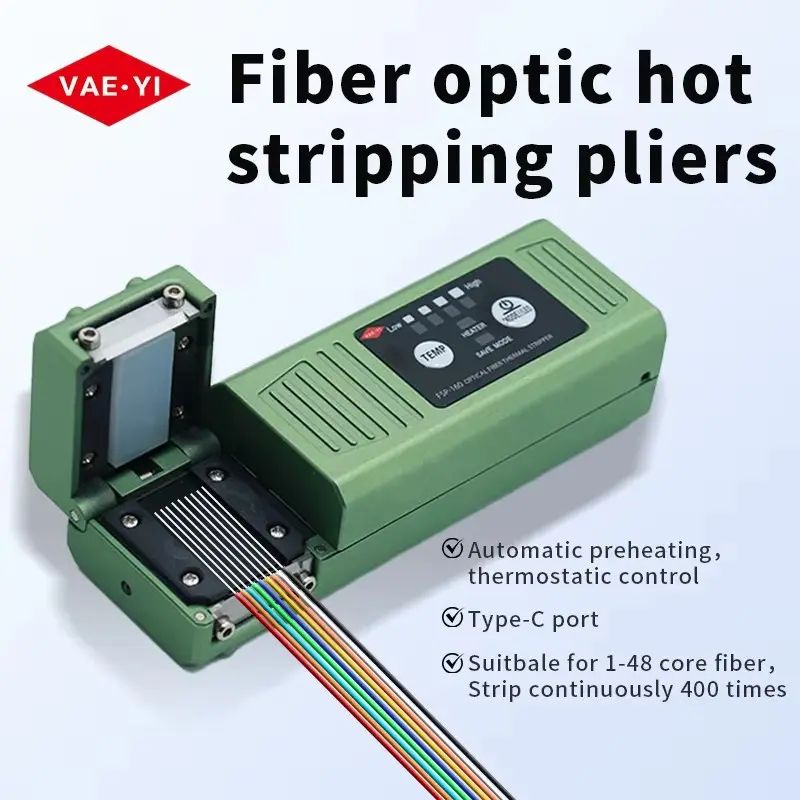 VAEYI FSP-160 Fiber Optic Thermal Stripper Pliers Heated Optical Fiber Wire Stripper Slitter Ribbon Fiber Hot Stripping Tool