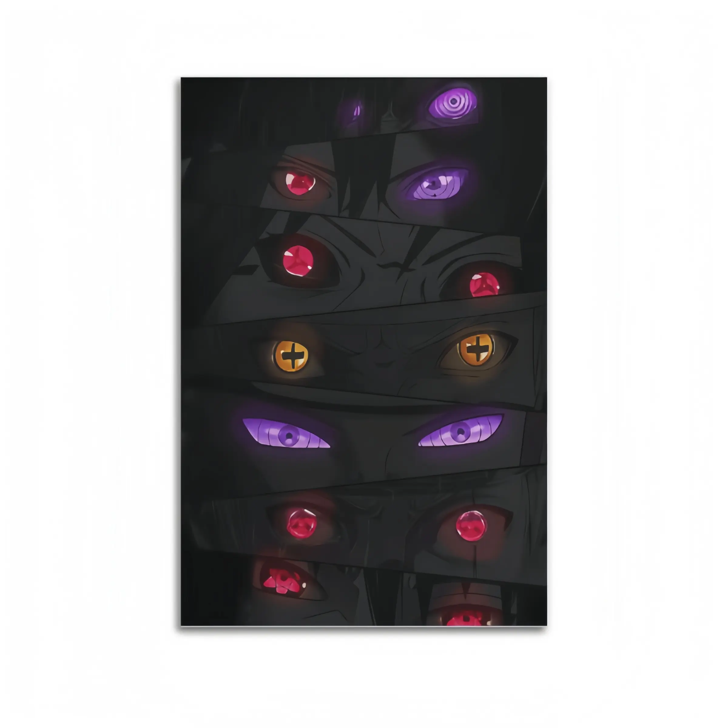 Anime Naruto Sharingan Eyes Canvas Wall Art Set - Sasuke Itachi Kakashi Uchiha Manga Posters, Lightweight Artistic Artwork, Vibrant Prints, Minimalist Room Decoration, Ideal Collectible Gift for Naruto Fans abstract bedroom dorm gaming room office