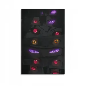 Anime Naruto Sharingan Eyes Canvas Wall Art, Sasuke Itachi Kakashi Uchiha Manga Poster Set, Vibrant Color Anime Print, Minimalist Bedroom Dorm Decor, Ideal Collectible Gift for Naruto Anime Fans