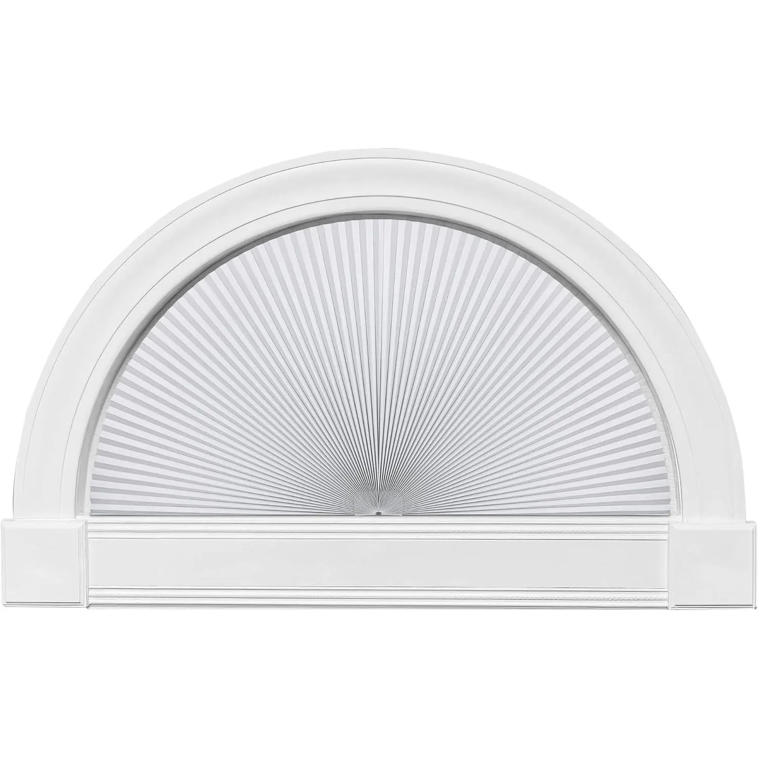 Arch Window Shade Blackout White, 36" X 72", No Drill, Half Moon Cellular Shades, Easy Installation Blinds, Half Circle Semicircular