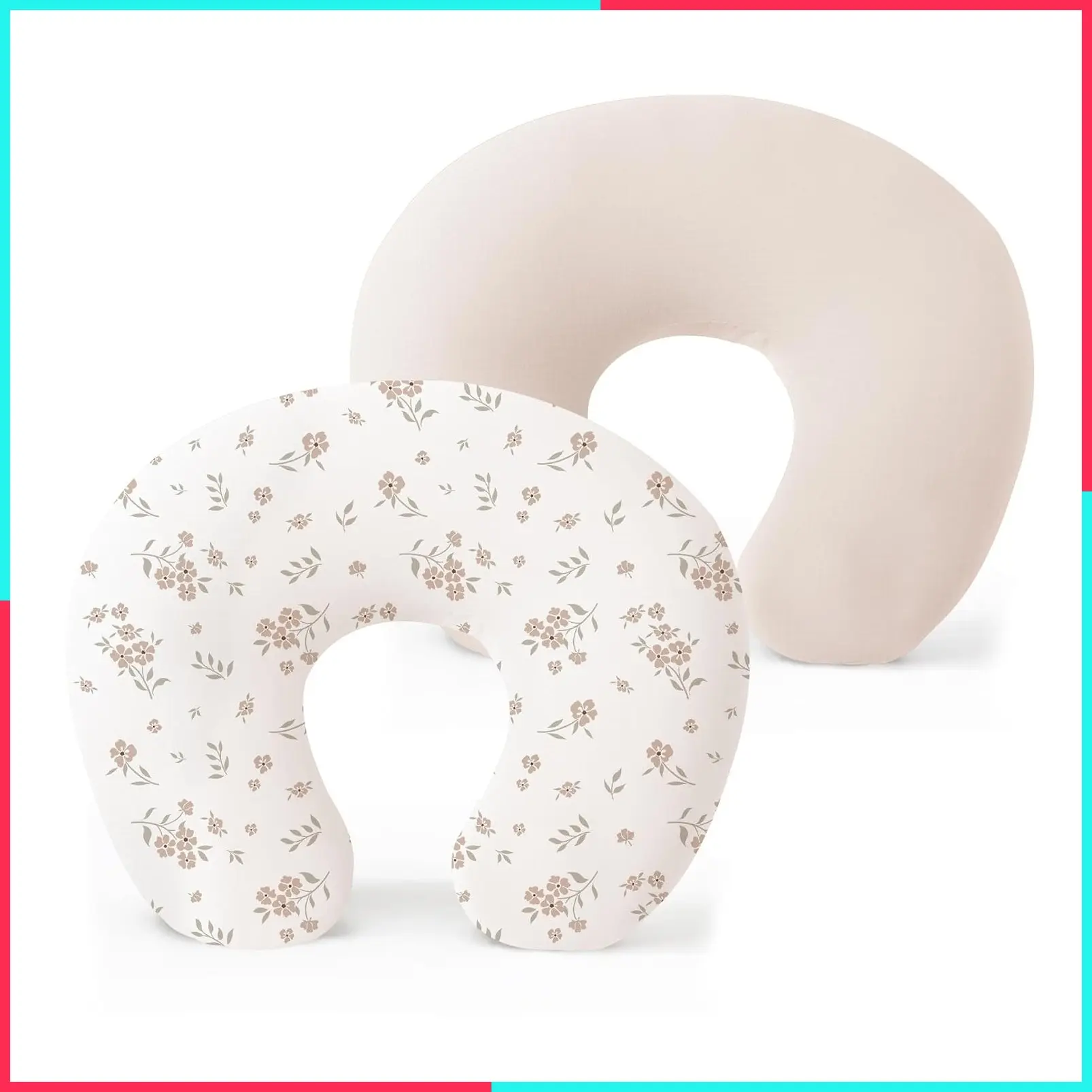 2 Pack Soft Stretchy Nursing Pillow Covers for Breastfeeding