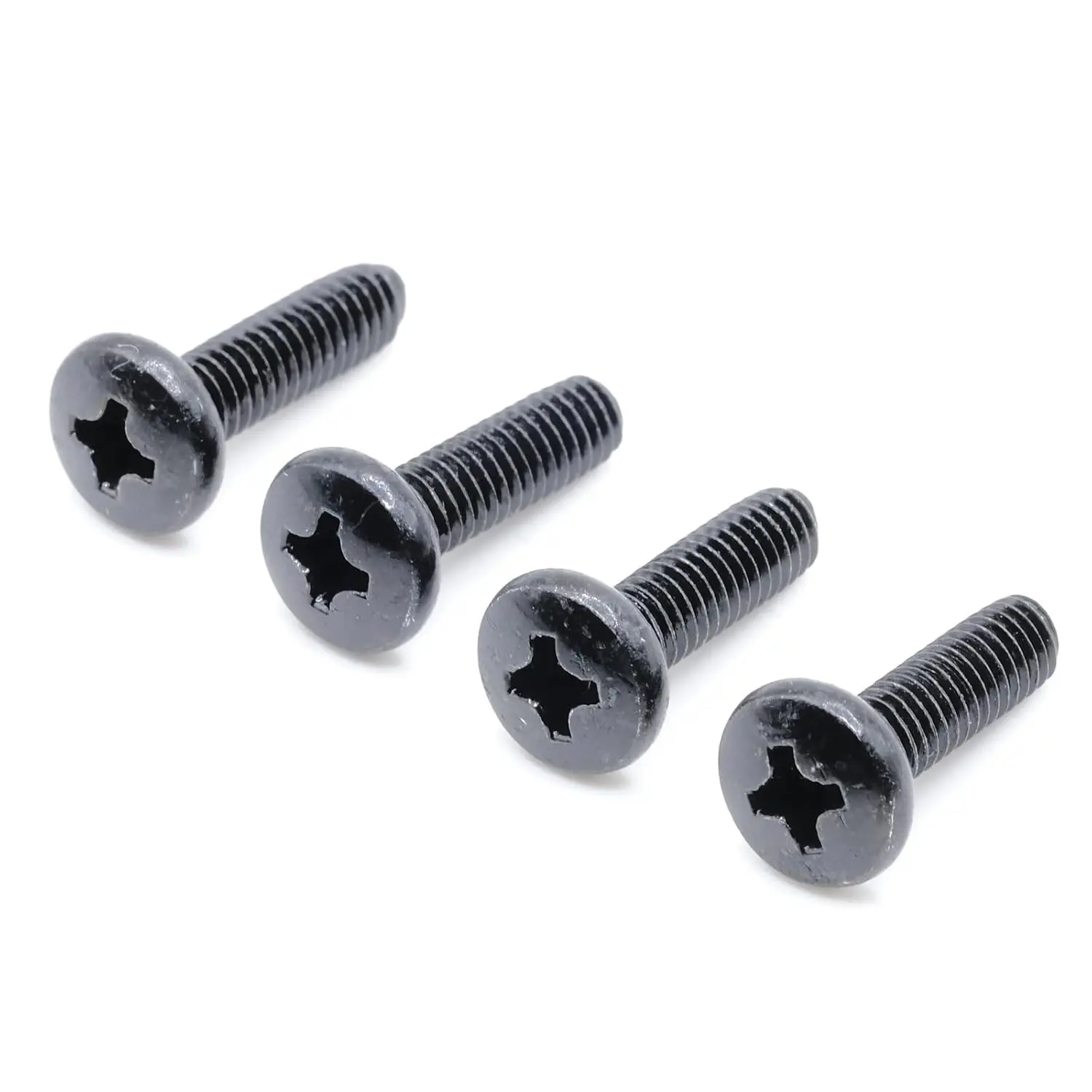 TV Stand Screws Compatible with  UN65NU6900 | (UN65NU6900FXZA / UN65NU6900F), Complete  /  Screw Set, Black Plated, Metric Steel Screws, Pack of 4